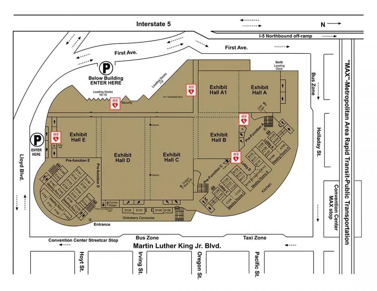 kaart van Portland convention Center