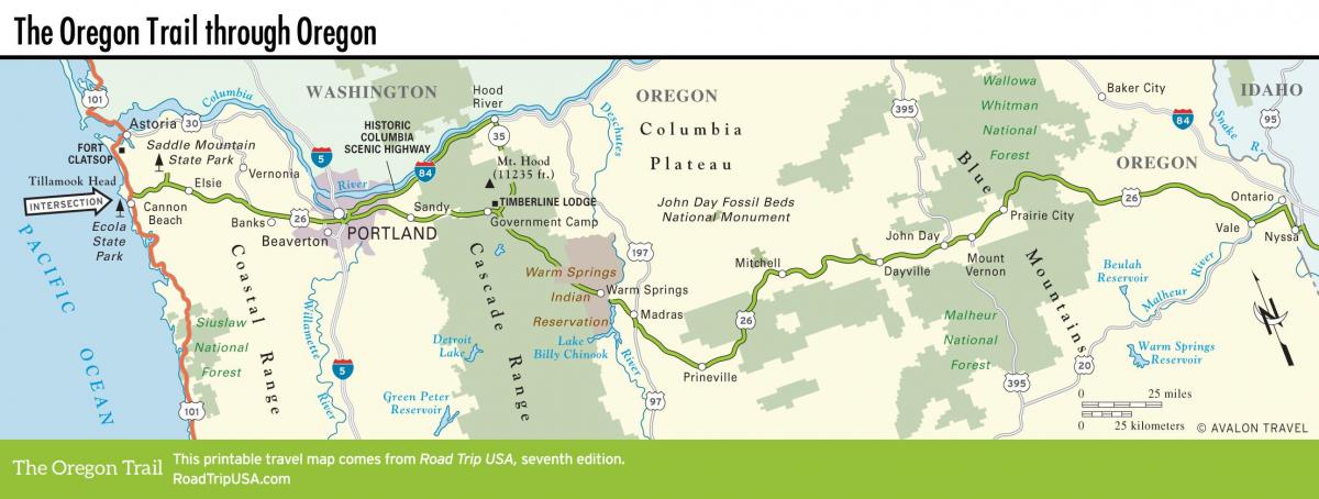 kaart van Portland paden
