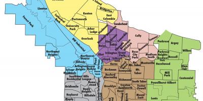 Kaart van Portland en de omliggende gebieden