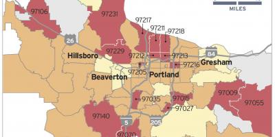 Radon kaart in Portland
